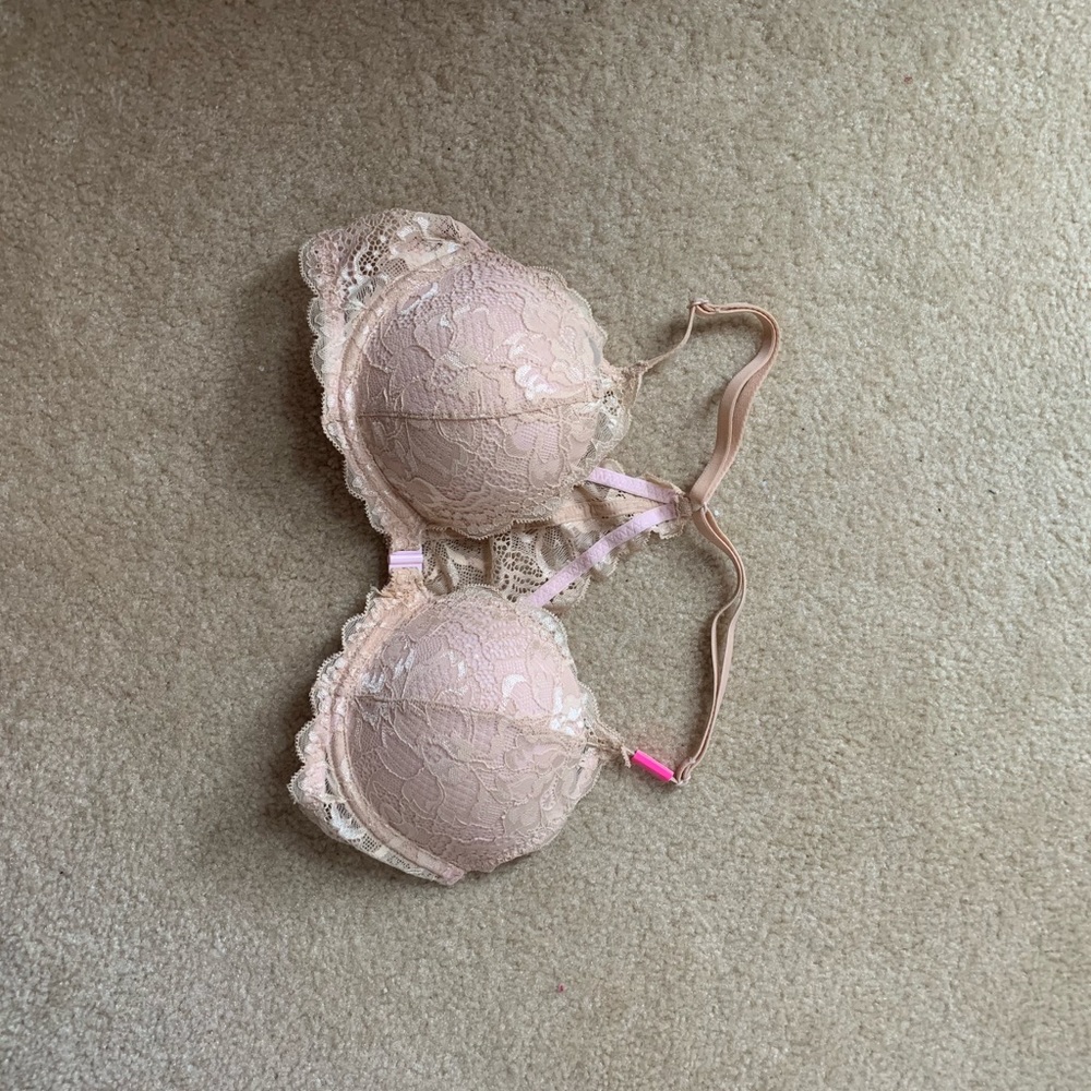 PINK nude lace bra